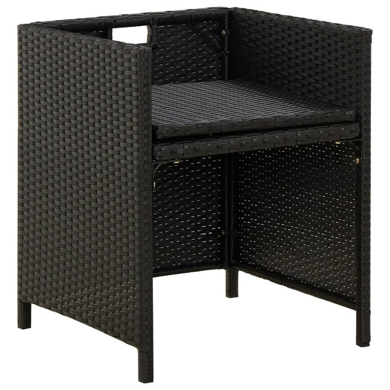 Tuinstoelen 2 st met kussens poly rattan zwart MeubelReus
