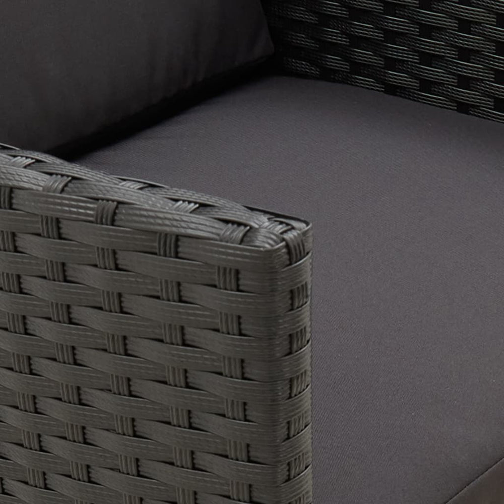 Tuinstoelen 2 st met kussens poly rattan zwart MeubelReus