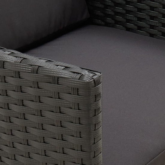 Tuinstoelen 2 st met kussens poly rattan zwart MeubelReus