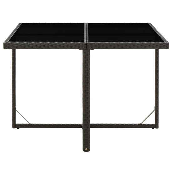 Tuintafel 109x107x74 cm poly rattan en glas zwart MeubelReus