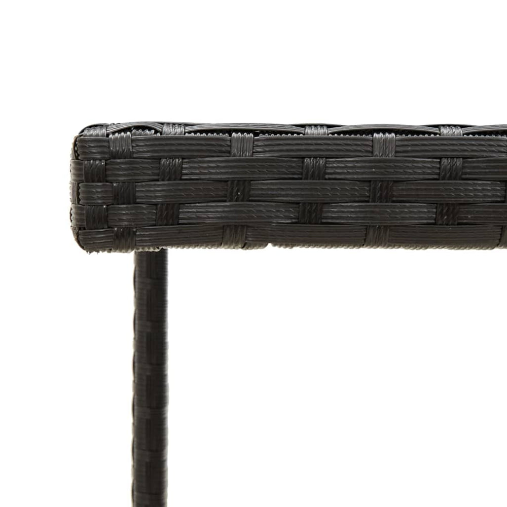 Tuintafel 109x107x74 cm poly rattan en glas zwart MeubelReus