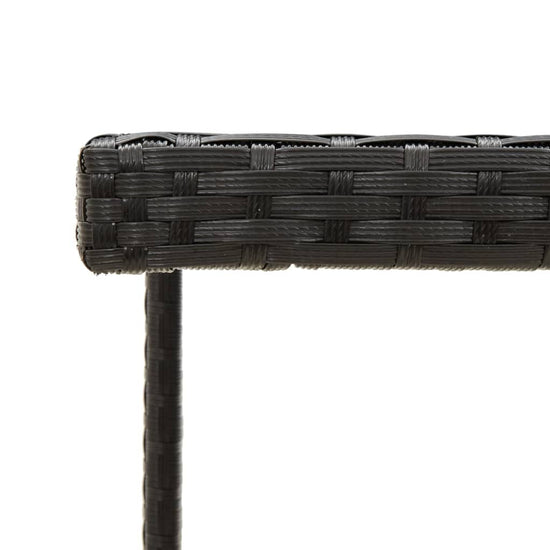 Tuintafel 109x107x74 cm poly rattan en glas zwart MeubelReus