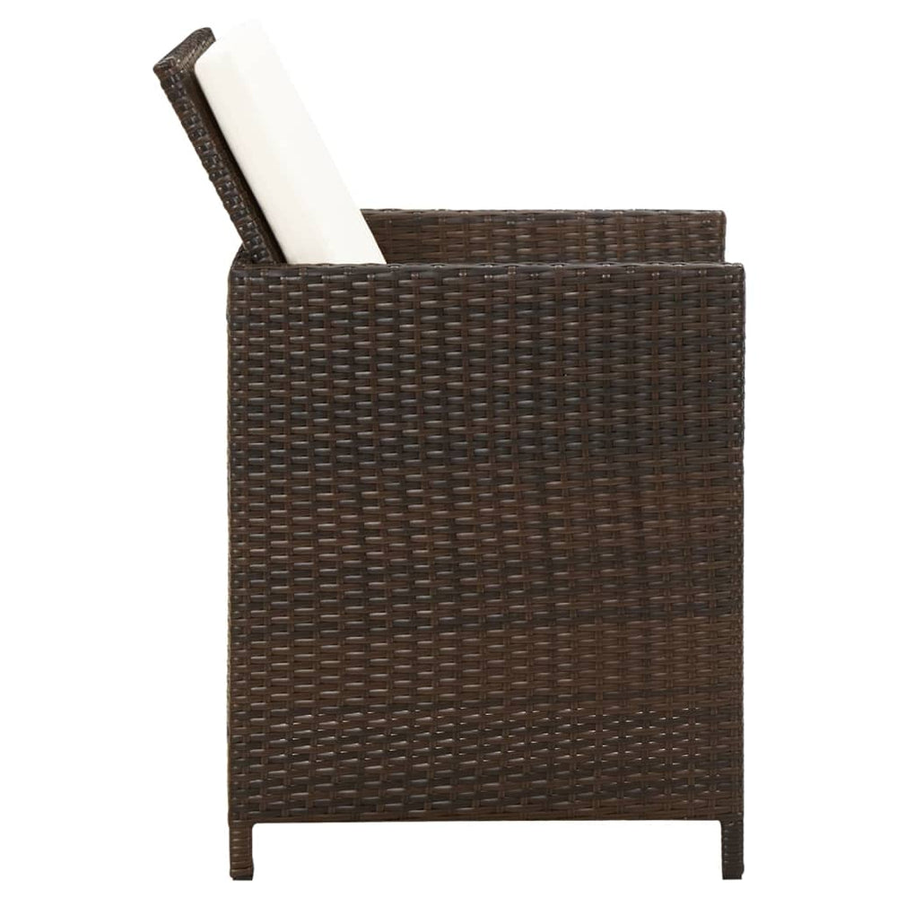 Tuinstoelen 4 st met kussens poly rattan bruin MeubelReus