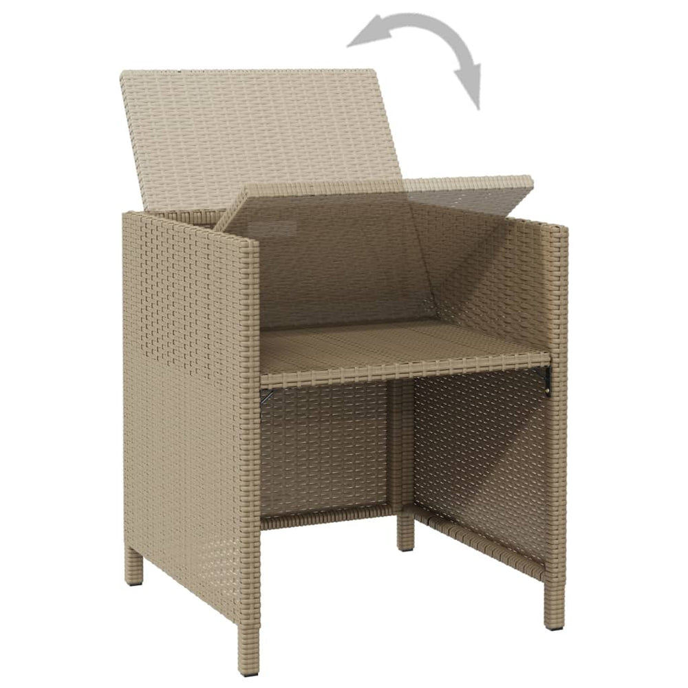 Tuinstoelen 4 st met kussens poly rattan beige MeubelReus