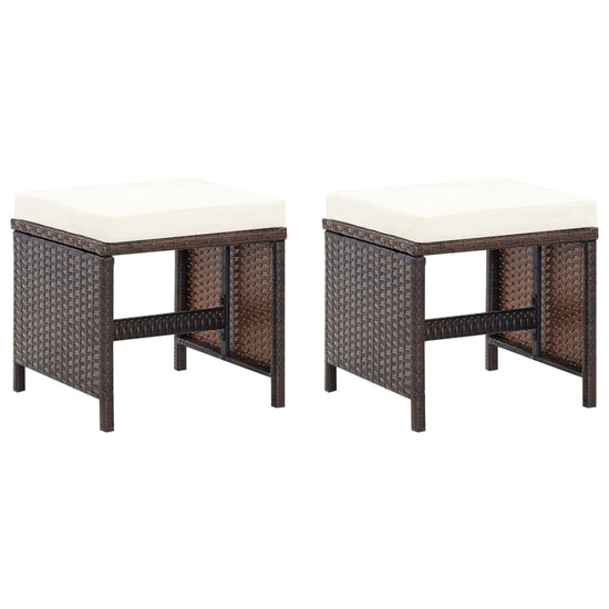 4-delige Tuinstoelen- en voetenbankenset poly rattan bruin MeubelReus