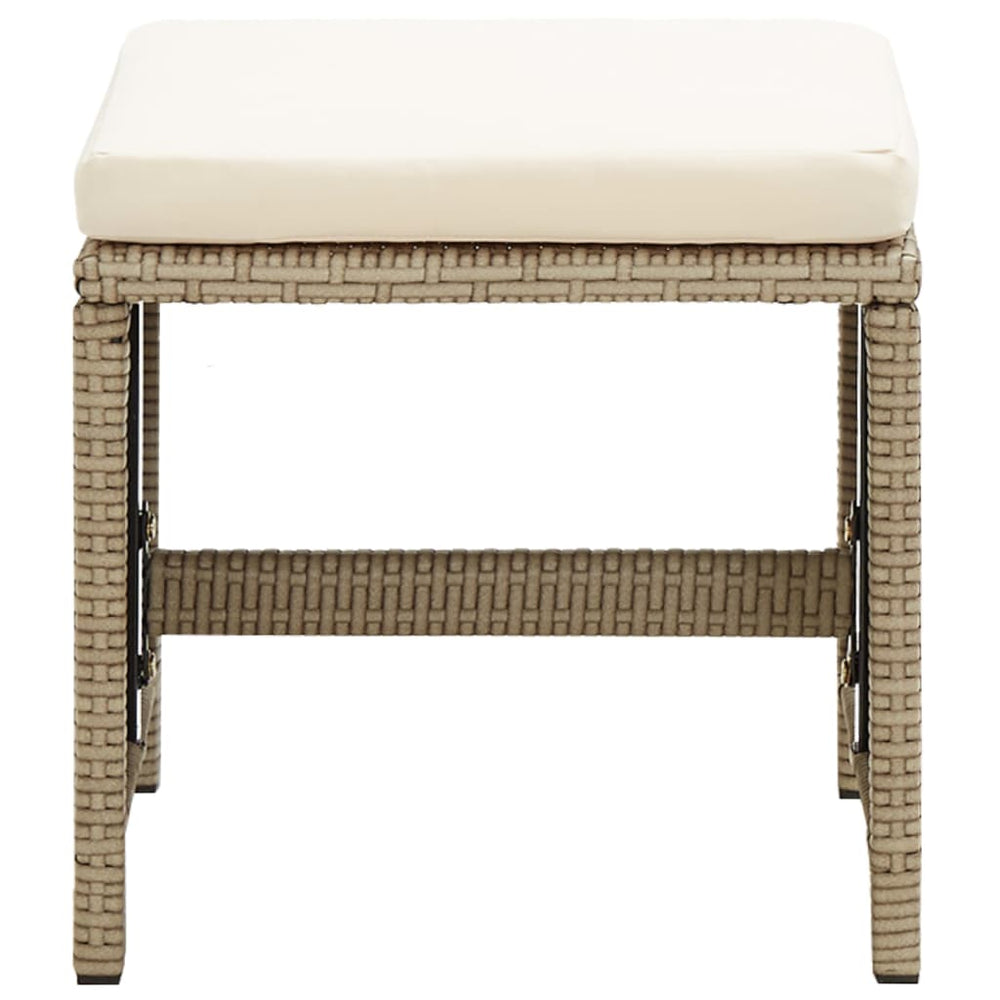 Tuinstoelen 2 st met voetenbanken poly rattan beige MeubelReus