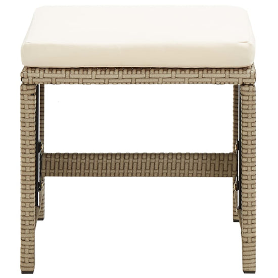 Tuinstoelen 2 st met voetenbanken poly rattan beige MeubelReus