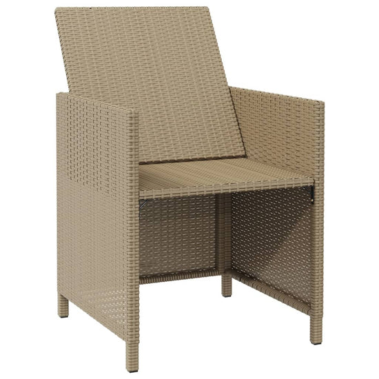 Tuinstoelen 2 st met voetenbanken poly rattan beige MeubelReus