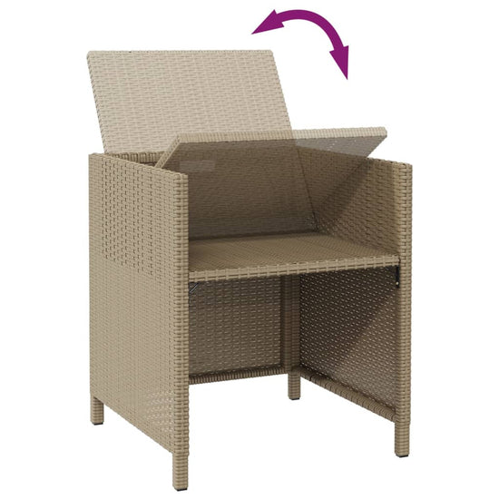 Tuinstoelen 2 st met voetenbanken poly rattan beige MeubelReus