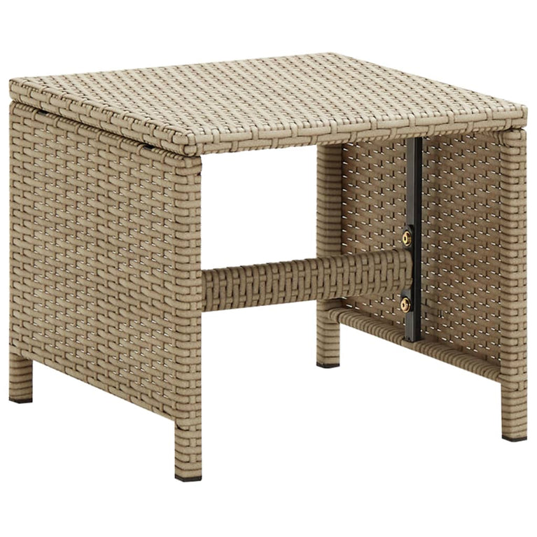 Tuinstoelen 2 st met voetenbanken poly rattan beige MeubelReus