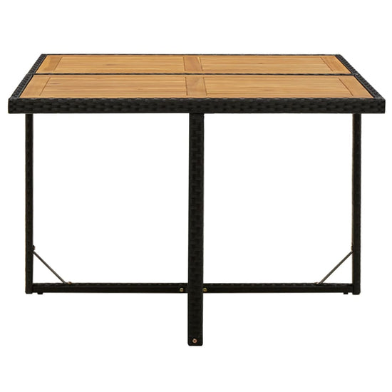 Tuintafel 109x107x74 cm poly rattan en massief acaciahout zwart MeubelReus