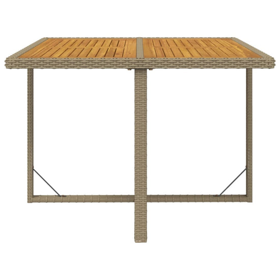 Tuintafel 109x107x74 cm poly rattan en massief acaciahout beige MeubelReus