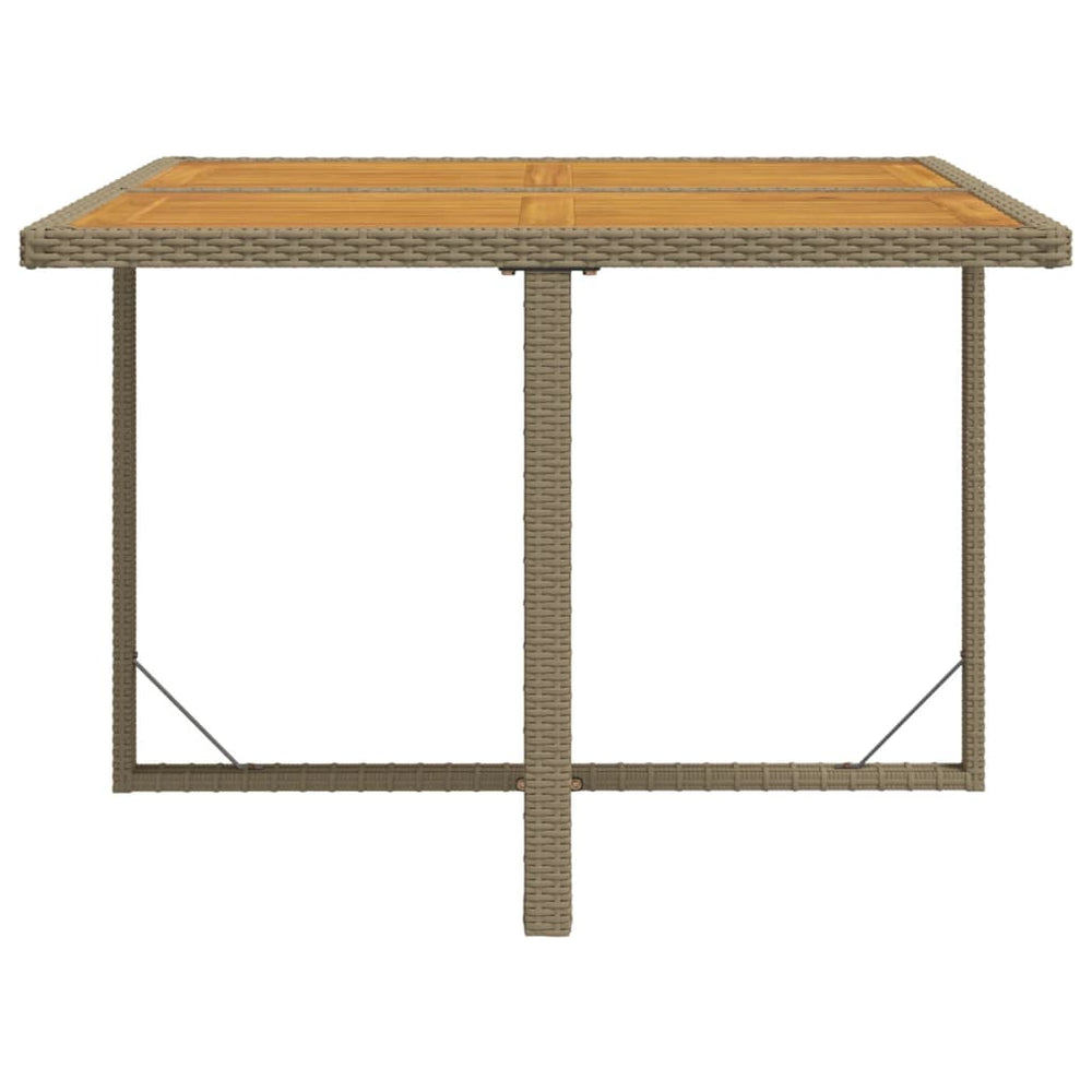 Tuintafel 109x107x74 cm poly rattan en massief acaciahout beige MeubelReus