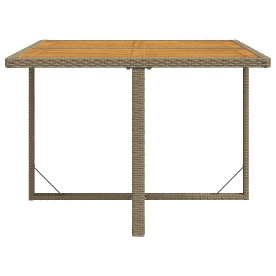 Tuintafel 109x107x74 cm poly rattan en massief acaciahout beige MeubelReus