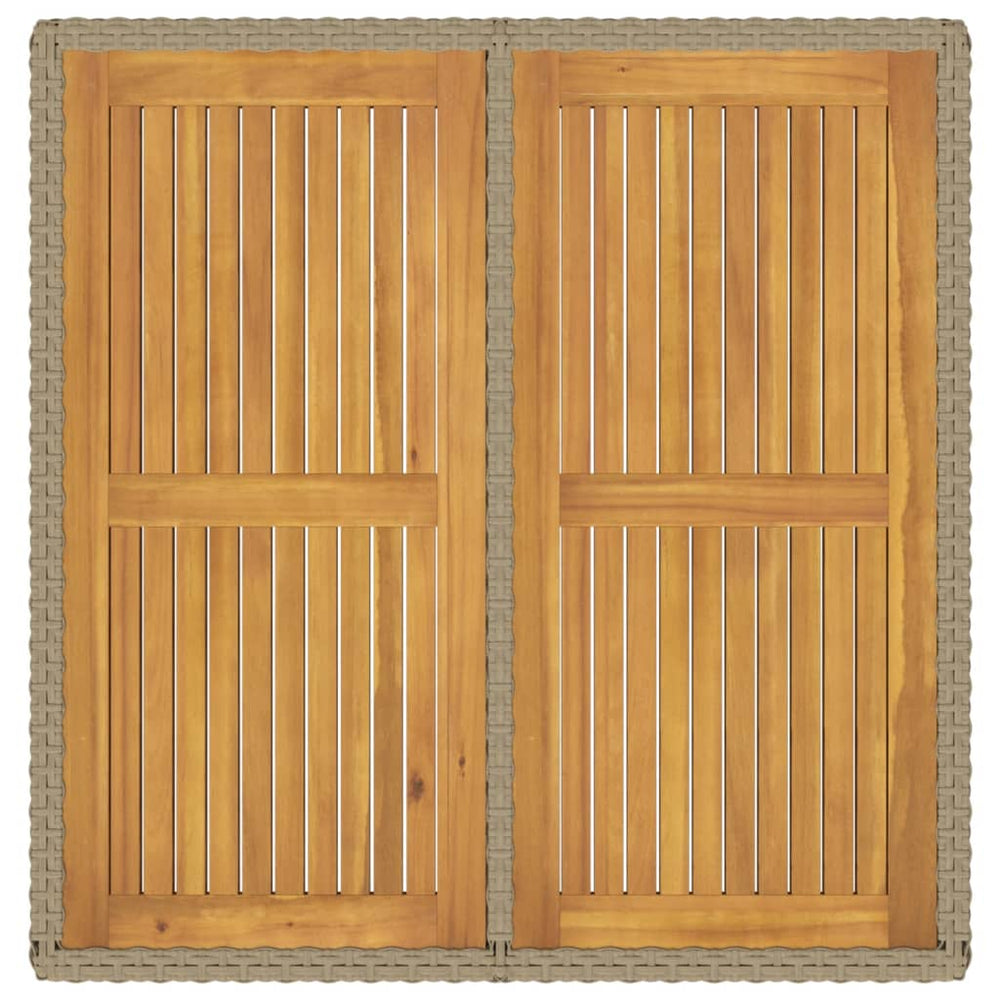 Tuintafel 109x107x74 cm poly rattan en massief acaciahout beige MeubelReus