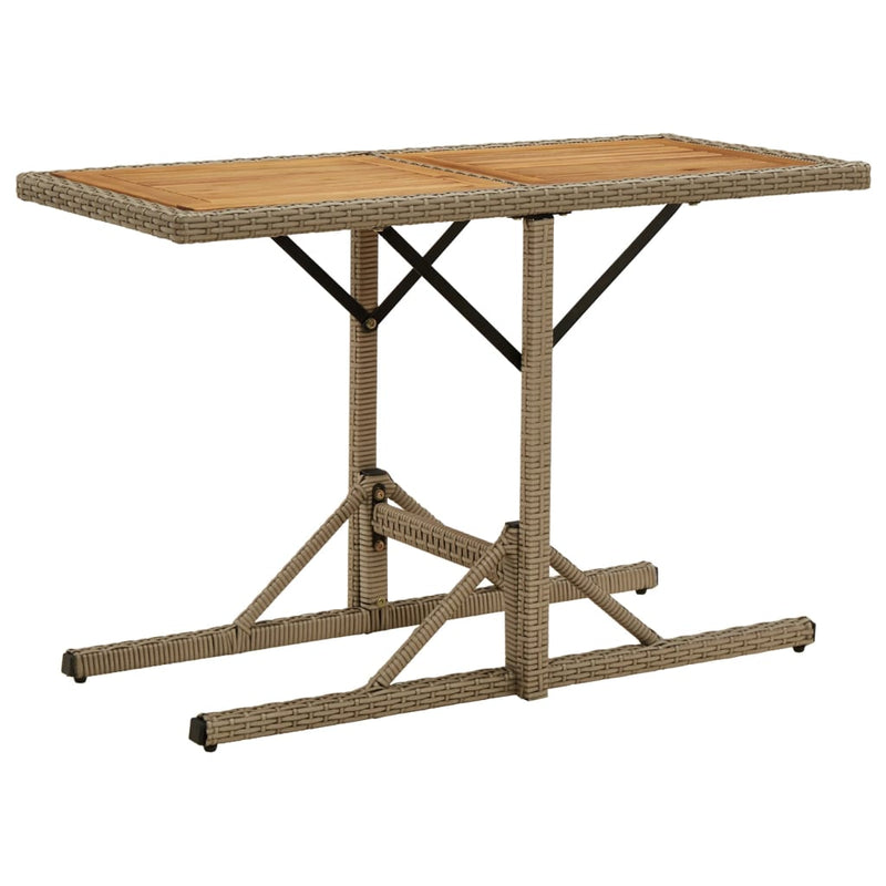 Tuintafel massief acaciahout en poly rattan beige MeubelReus