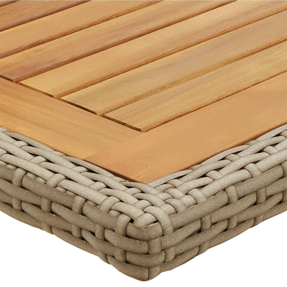 Tuintafel massief acaciahout en poly rattan beige MeubelReus