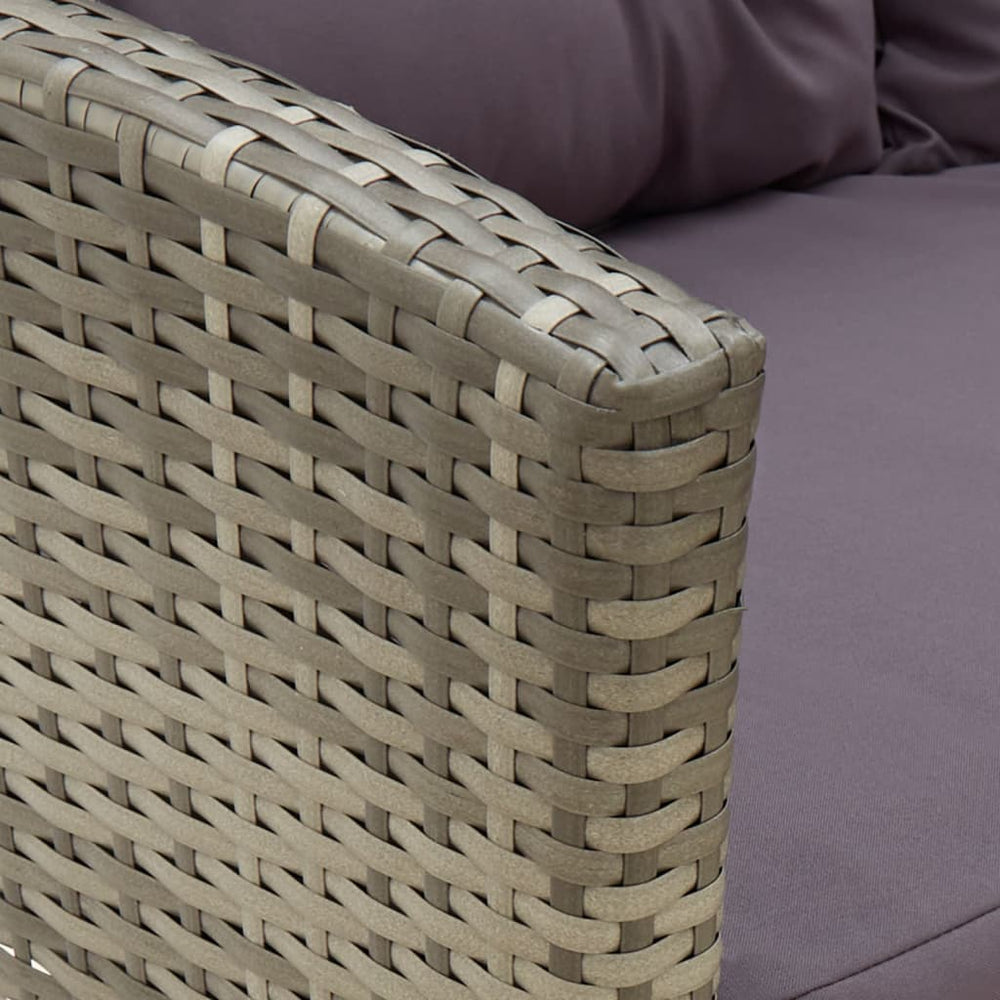 2-delige Loungeset met kussens poly rattan grijs MeubelReus