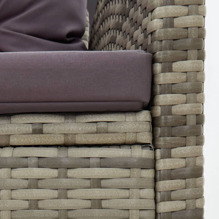 2-delige Loungeset met kussens poly rattan grijs MeubelReus