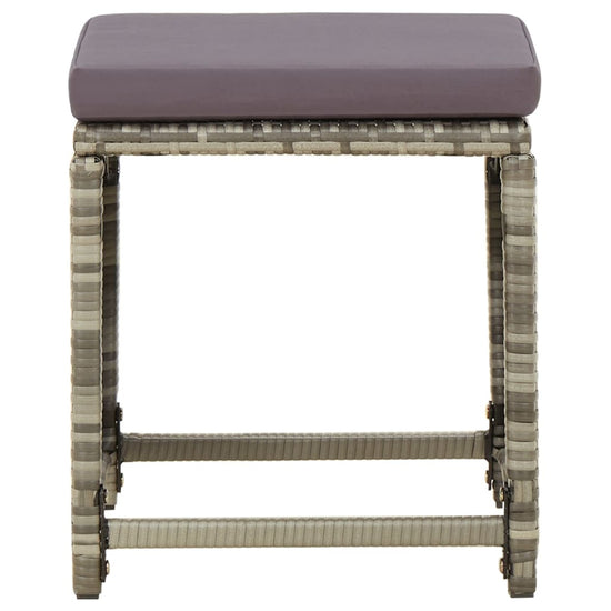 Tuinkrukken 4 st met kussens poly rattan grijs MeubelReus