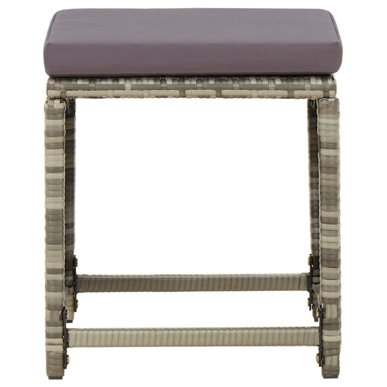 Tuinkrukken 4 st met kussens poly rattan grijs MeubelReus