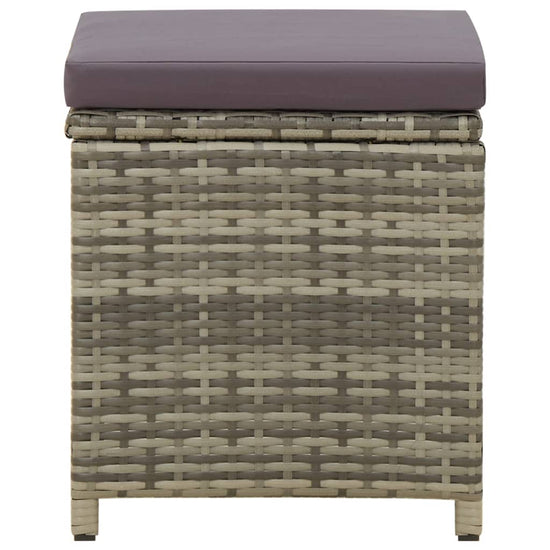 Tuinkrukken 4 st met kussens poly rattan grijs MeubelReus