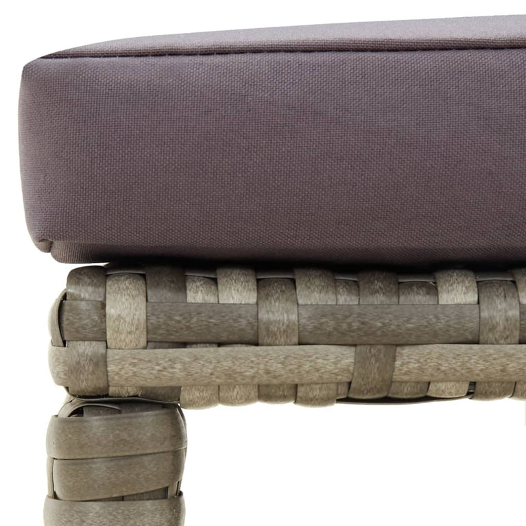 Tuinkrukken 4 st met kussens poly rattan grijs MeubelReus