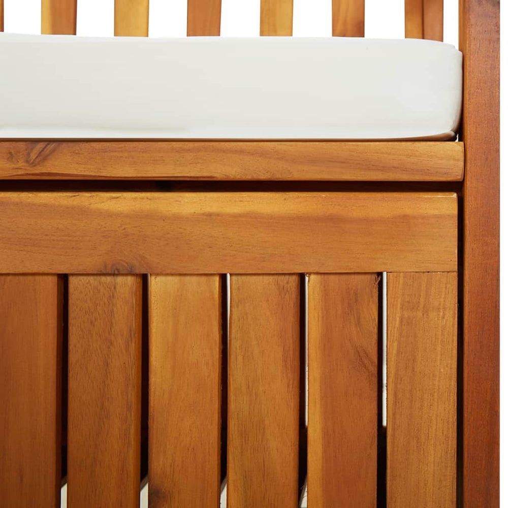 Opbergbankje met kussen 170 cm massief acaciahout MeubelReus