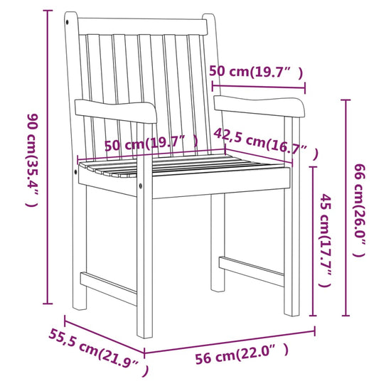 Tuinstoelen 2 st massief acaciahout MeubelReus