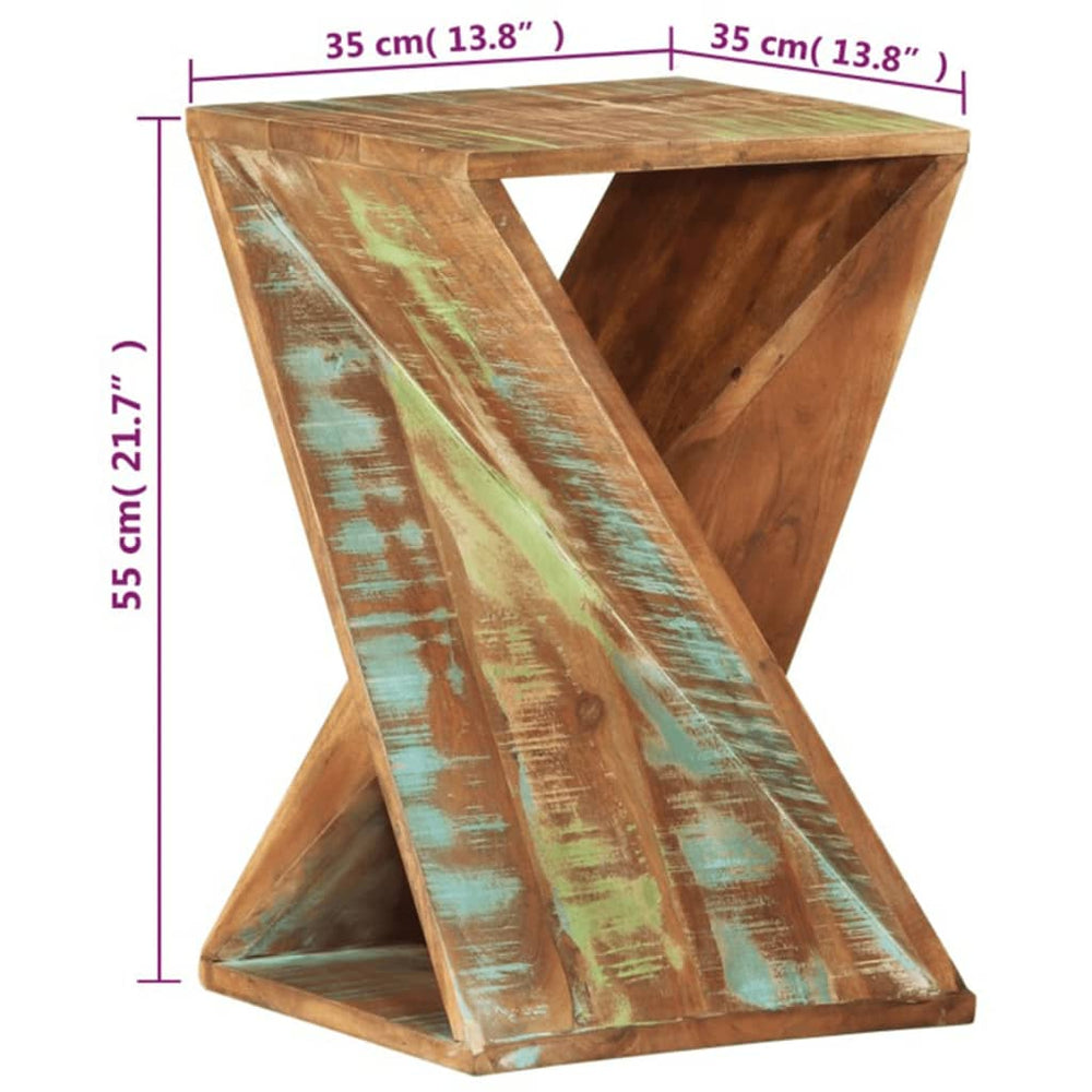 Bijzettafel 35x35x55 cm massief gerecycled hout MeubelReus