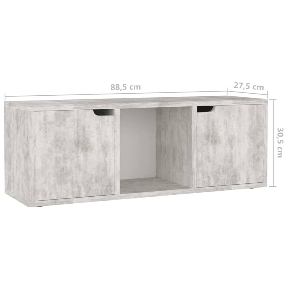 Tv-meubel 88,5x27,5x30,5 cm spaanplaat betongrijs MeubelReus