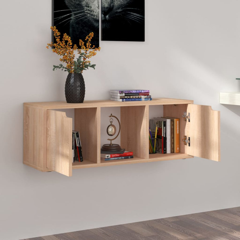 Tv-meubel 88,5x27,5x30,5 cm spaanplaat sonoma eikenkleurig MeubelReus