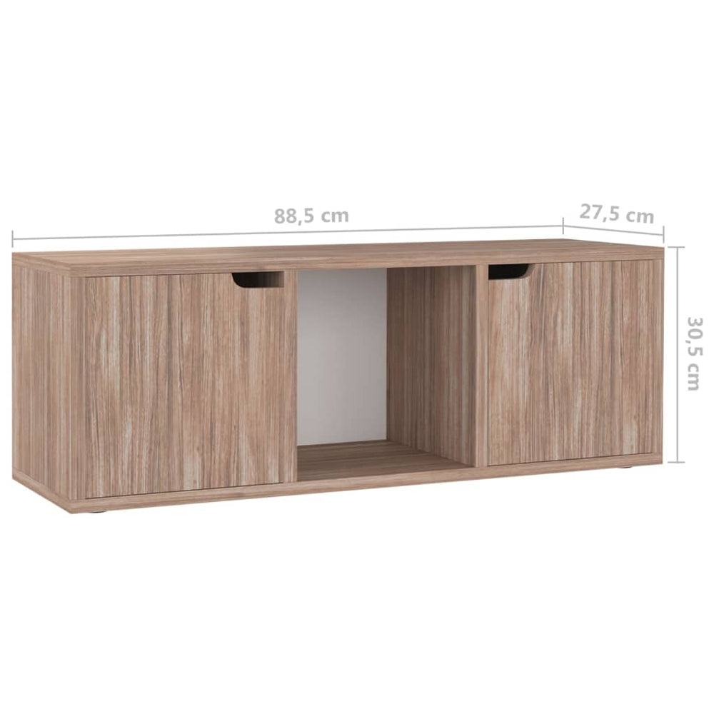 Tv-meubel 88,5x27,5x30,5 cm spaanplaat grijs sonoma eiken MeubelReus