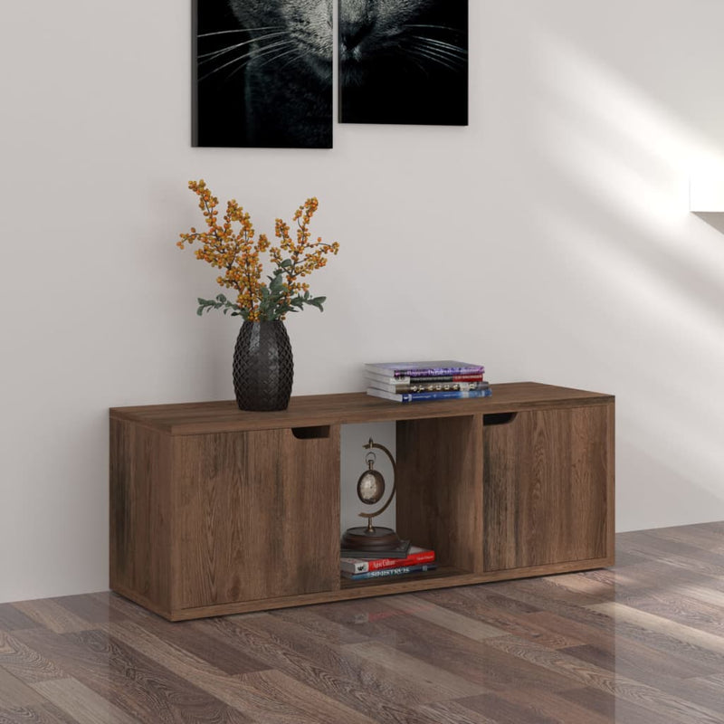 Tv-meubel 88,5x27,5x30,5 cm spaanplaat gerookt eiken MeubelReus