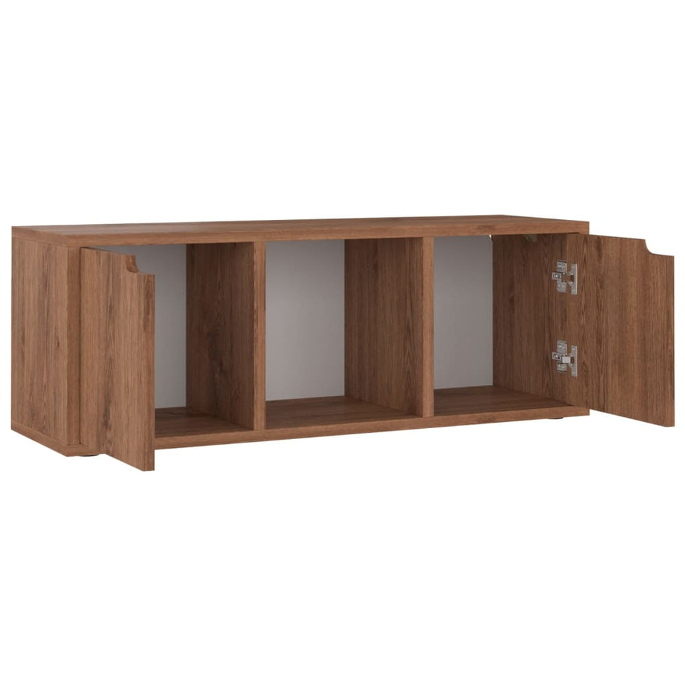 Tv-meubel 88,5x27,5x30,5 cm spaanplaat bruin eiken MeubelReus