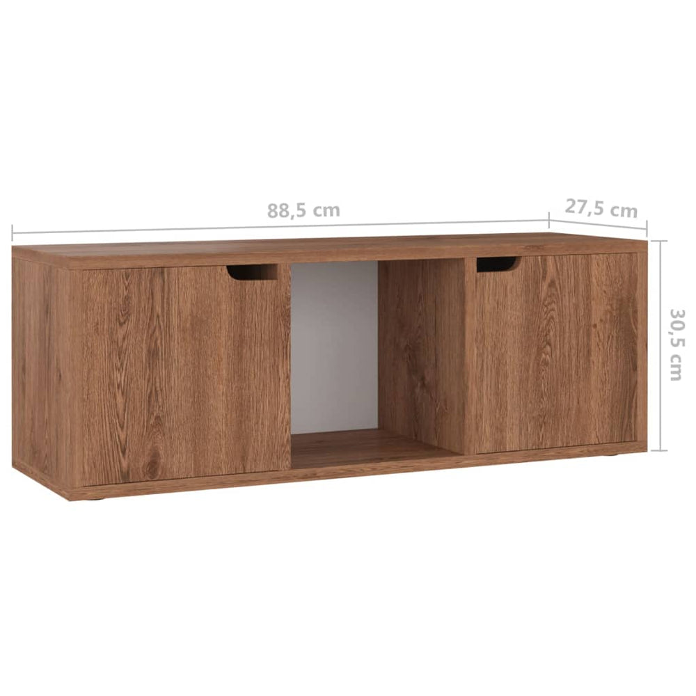 Tv-meubel 88,5x27,5x30,5 cm spaanplaat bruin eiken MeubelReus