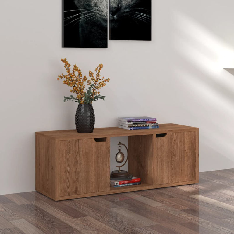 Tv-meubel 88,5x27,5x30,5 cm spaanplaat bruin eiken MeubelReus