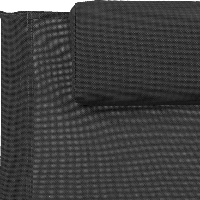 Ligbed met kussen staal en textileen zwart MeubelReus