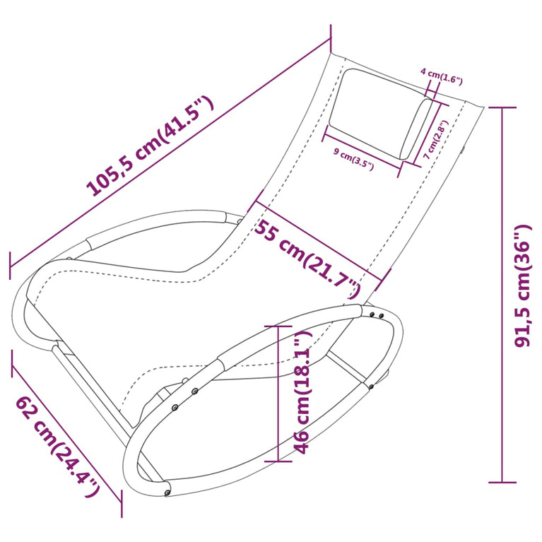 Ligbed met kussen staal en textileen zwart MeubelReus