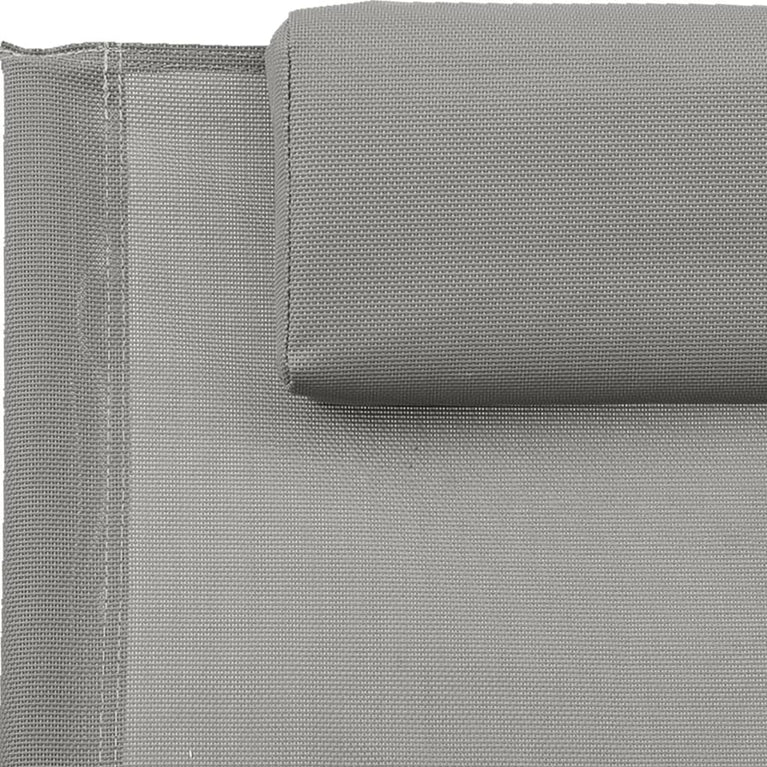 Ligbed met kussen staal en textileen grijs MeubelReus