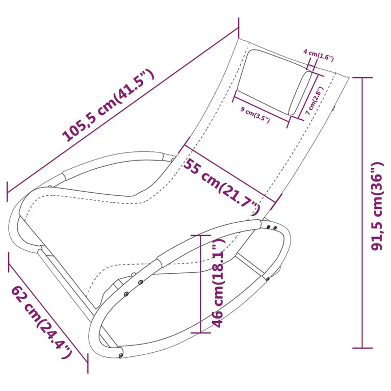 Ligbed met kussen staal en textileen grijs MeubelReus