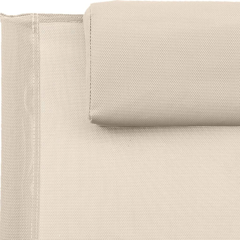Ligbed met kussen staal en textileen crèmekleurig MeubelReus