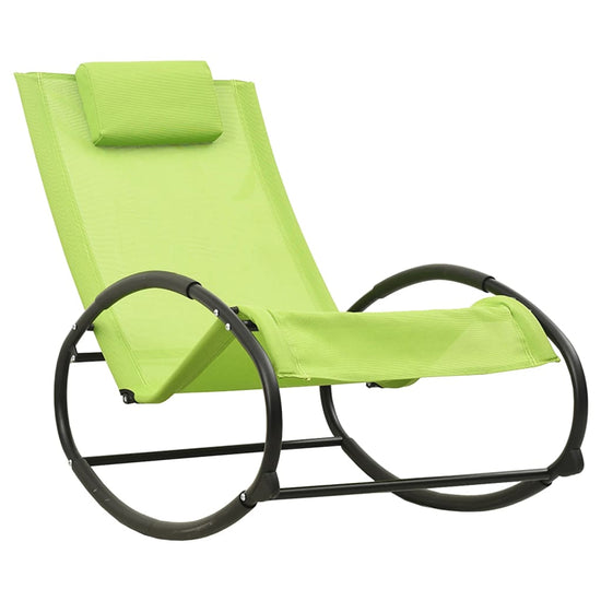 Ligbed met kussen staal en textileen groen MeubelReus
