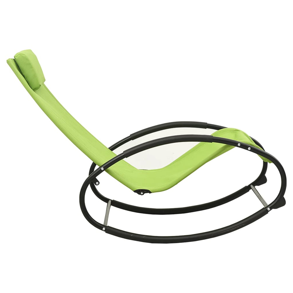 Ligbed met kussen staal en textileen groen MeubelReus