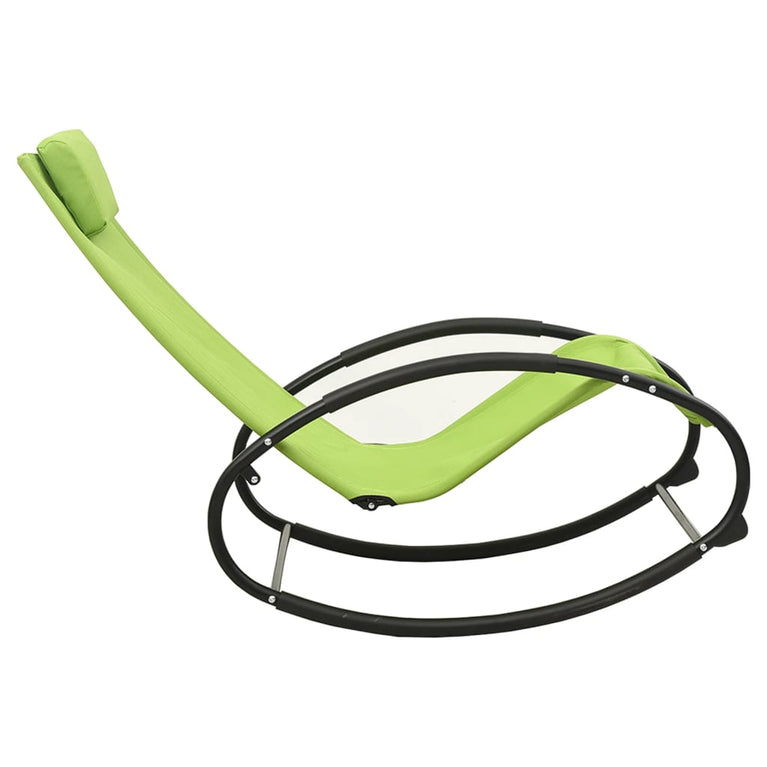 Ligbed met kussen staal en textileen groen MeubelReus