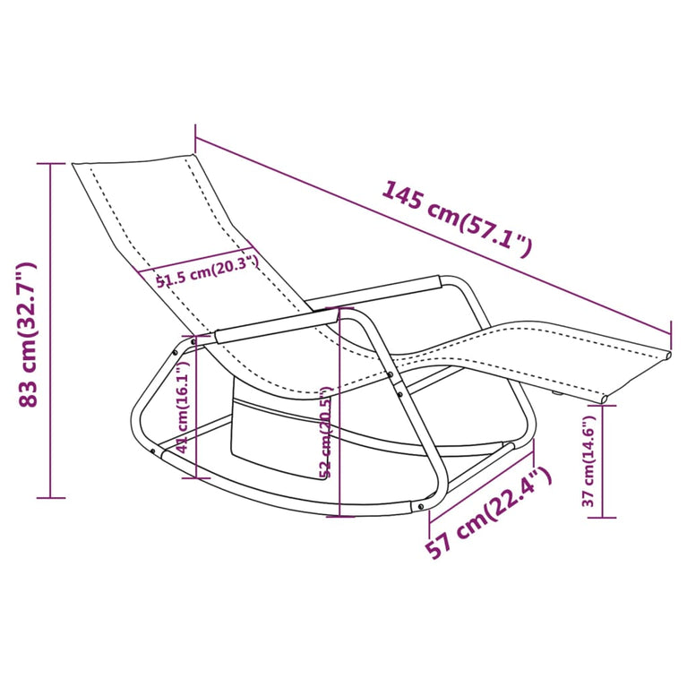Ligbed staal en textileen zwart MeubelReus