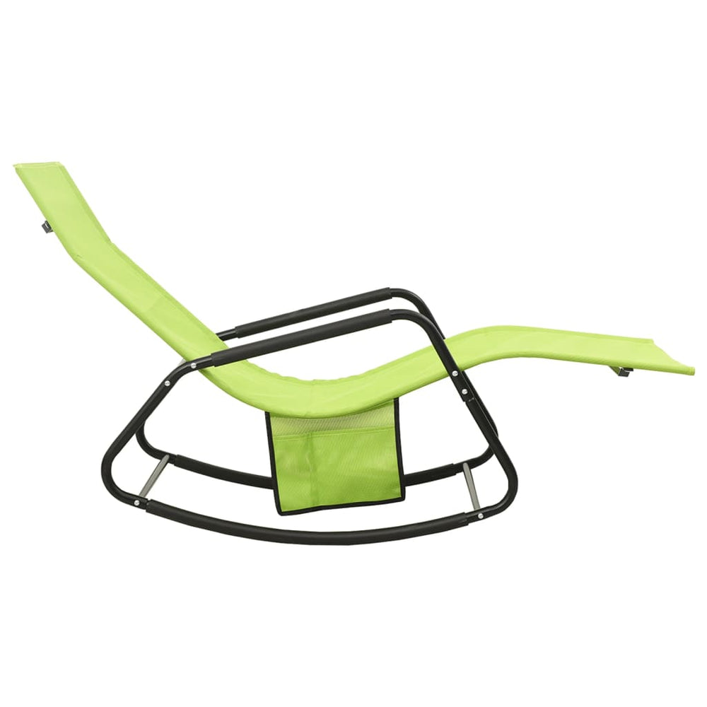 Ligbed staal en textileen groen MeubelReus