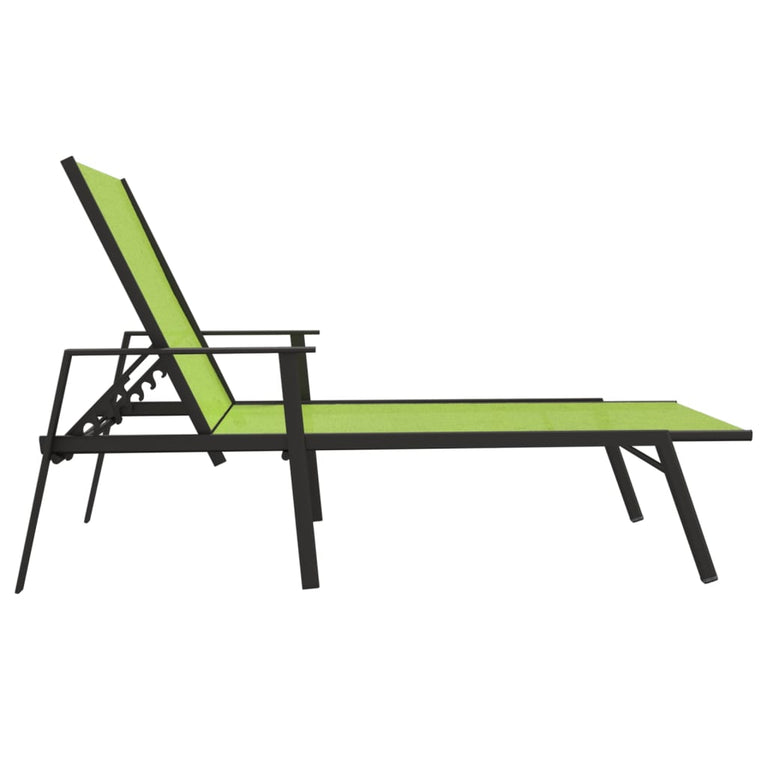 Ligbed staal en textileen stof groen MeubelReus