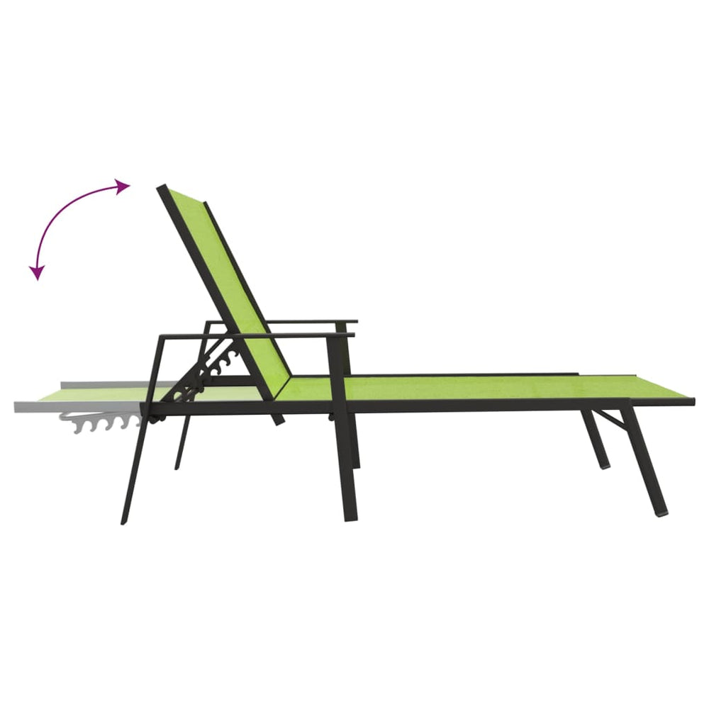 Ligbed staal en textileen stof groen MeubelReus