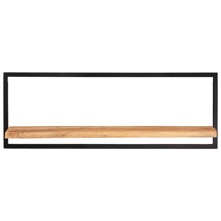 Wandschappen 2 st 100x24x35 cm massief acaciahout en staal MeubelReus